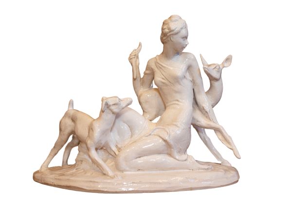 20th Century Italian Ceramic Sculpture of Diana 