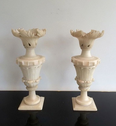 Pair of 20th Century French Alabaster Elements  DLW