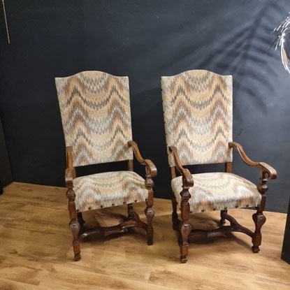 Arriving in Future Shipment - Pair of 19th Century Italian Arm Chairs