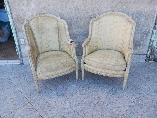 Arriving in Future Shipment - Pair of 20th Century French Arm Chairs Circa 1900
