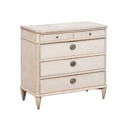 ON HOLD:  Swedish Painted Gustavian Style Chest of Drawers