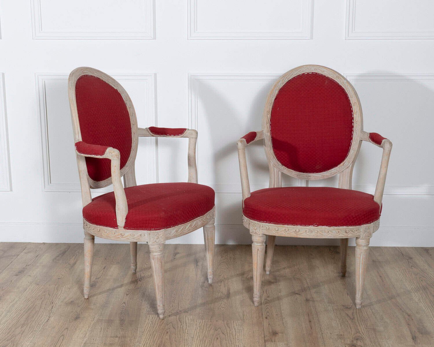 Pair of Swedish Gustavian Armchairs with Original Paint, circa 1820 - JAA
