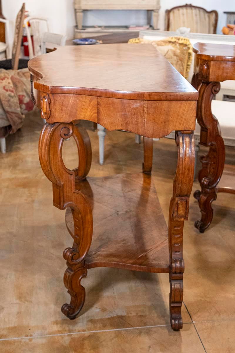 19th Century Pair of Italian Louis Philippe Consoles Circa 1860 - JAA