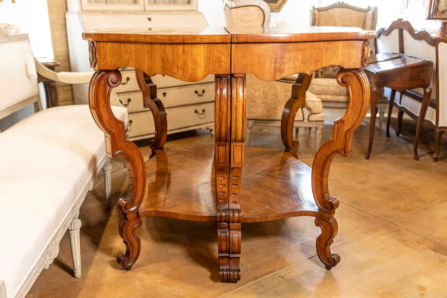 19th Century Pair of Italian Louis Philippe Consoles Circa 1860 - JAA