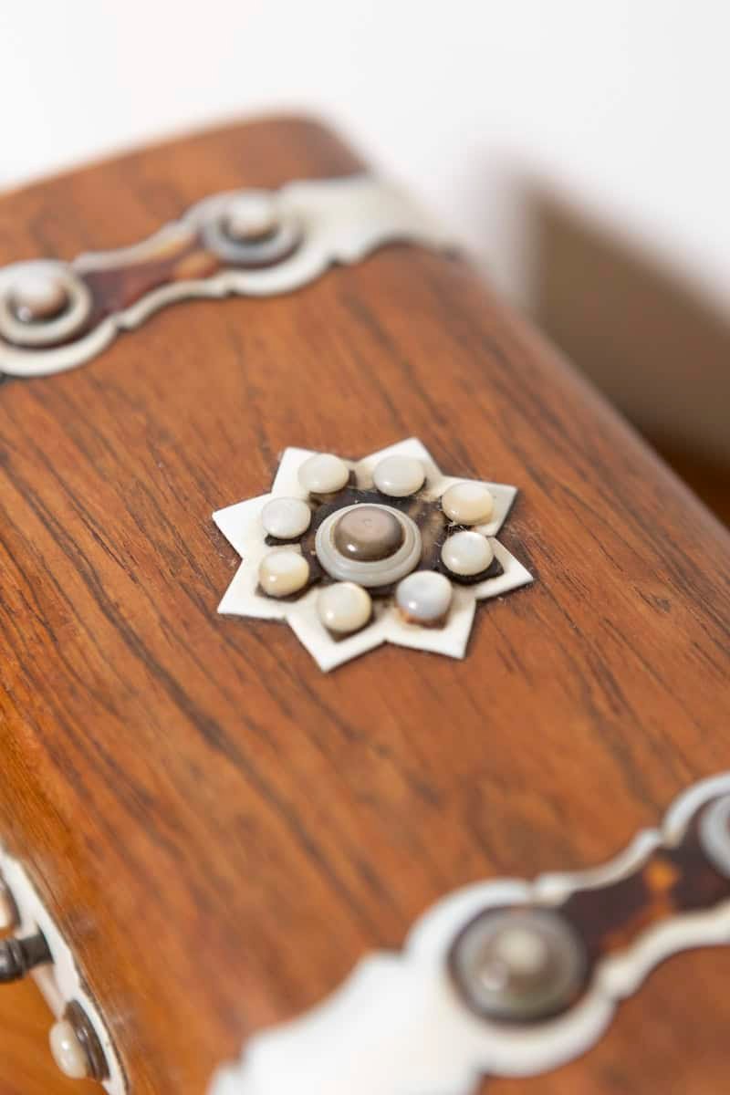 Danish 19th Century Rosewood Tea Caddy with Bone Inlay, Circa 1860 - JAA