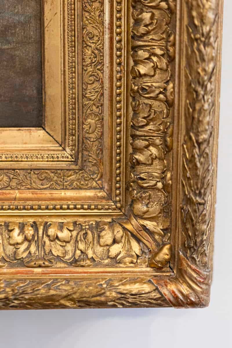 French Framed Oil on Canvas Painting Depicting Grapes and Figs, circa 1875 - JAA