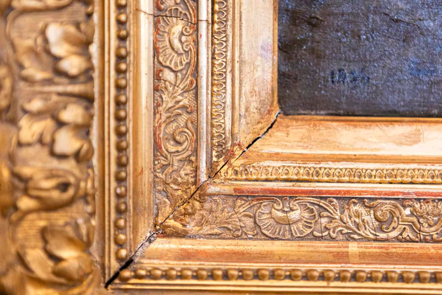 French Framed Oil on Canvas Painting Depicting Grapes and Figs, circa 1875 - JAA