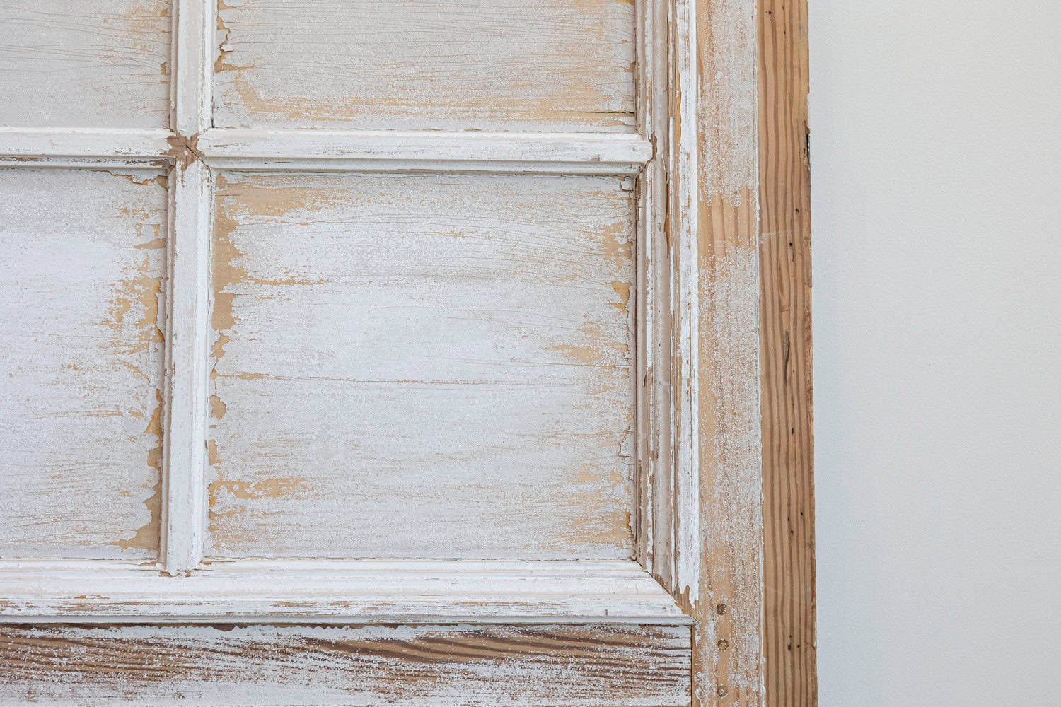 French 20th Century Rectangular Over Door Mirrored Panel with Scraped Finish - JAA