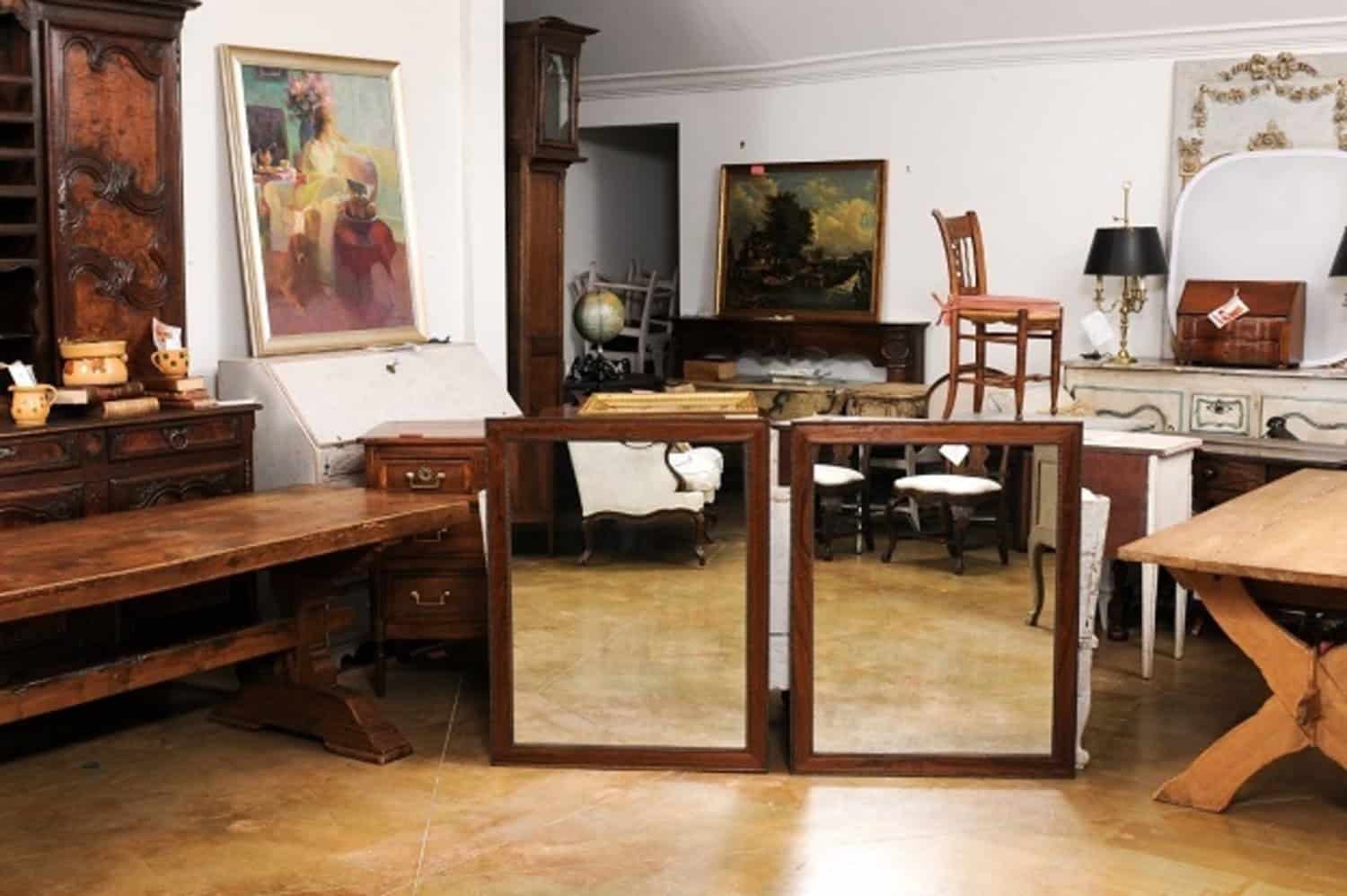 Italian Palisander Mirrors with Carved Frames from the 20th Century, Sold Each - JAA