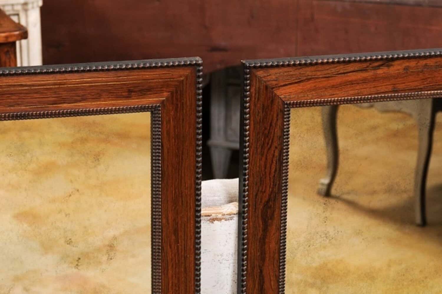 Italian Palisander Mirrors with Carved Frames from the 20th Century, Sold Each - JAA