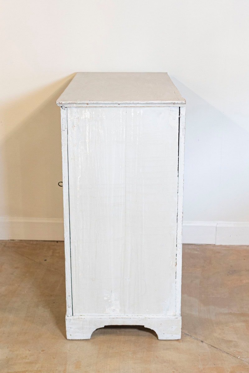 Swedish Gustavian Period 1810s Dove Gray Painted Sideboard with Diamond Motifs - JAA