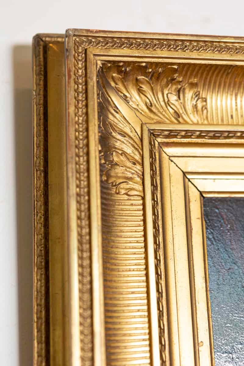 French Giltwood Framed Oil on Panel Kitten Painting Signed Jules Le Roy - JAA