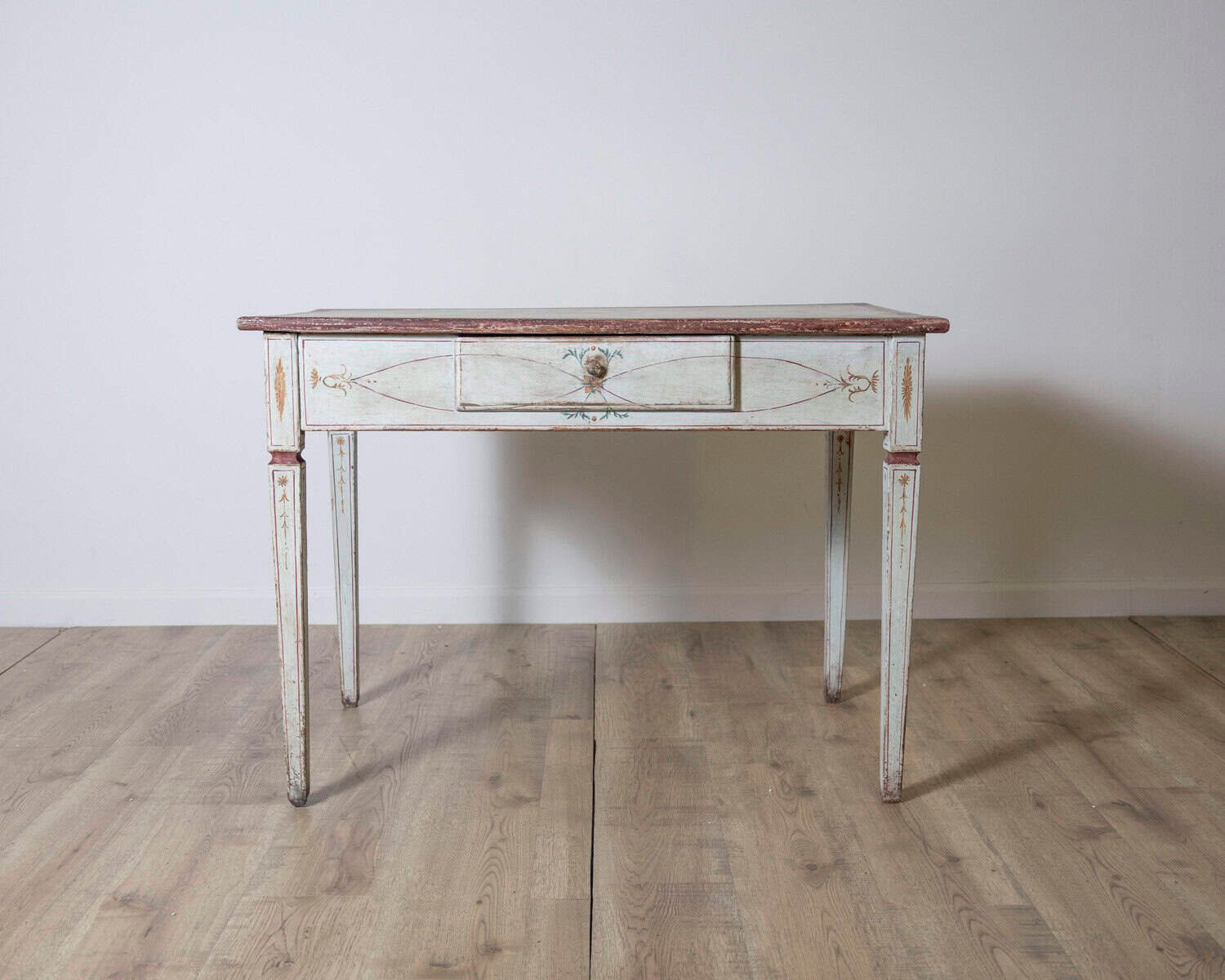 18th Century Lacquered Tuscan Desk Table with Hand Painted Decoration - JAA