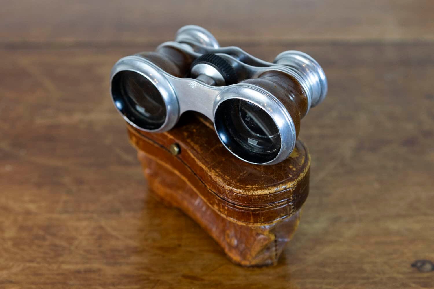 Swedish 20th Century Pair of Theater Binoculars With Leather Case - JAA