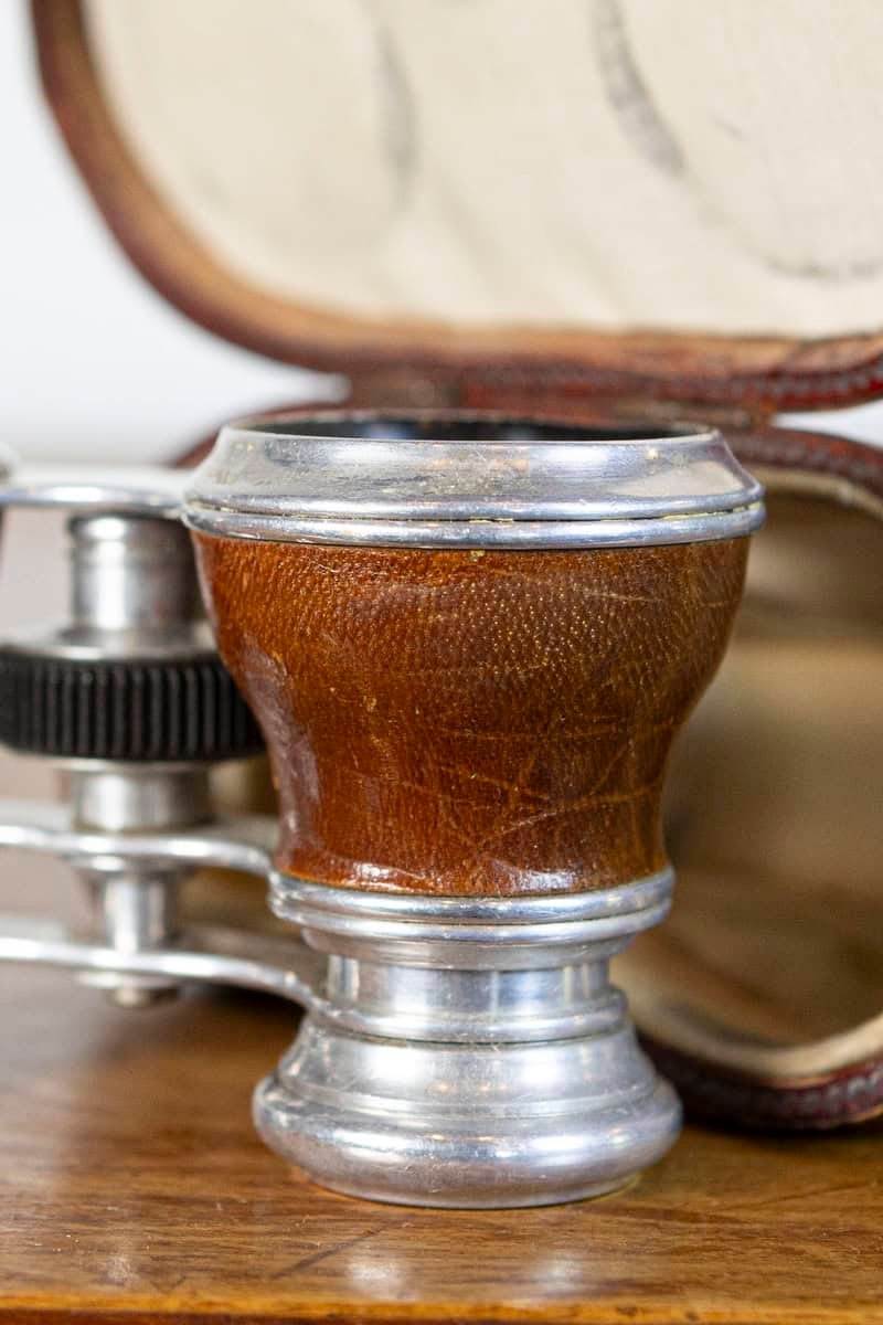 Swedish 20th Century Pair of Theater Binoculars With Leather Case - JAA