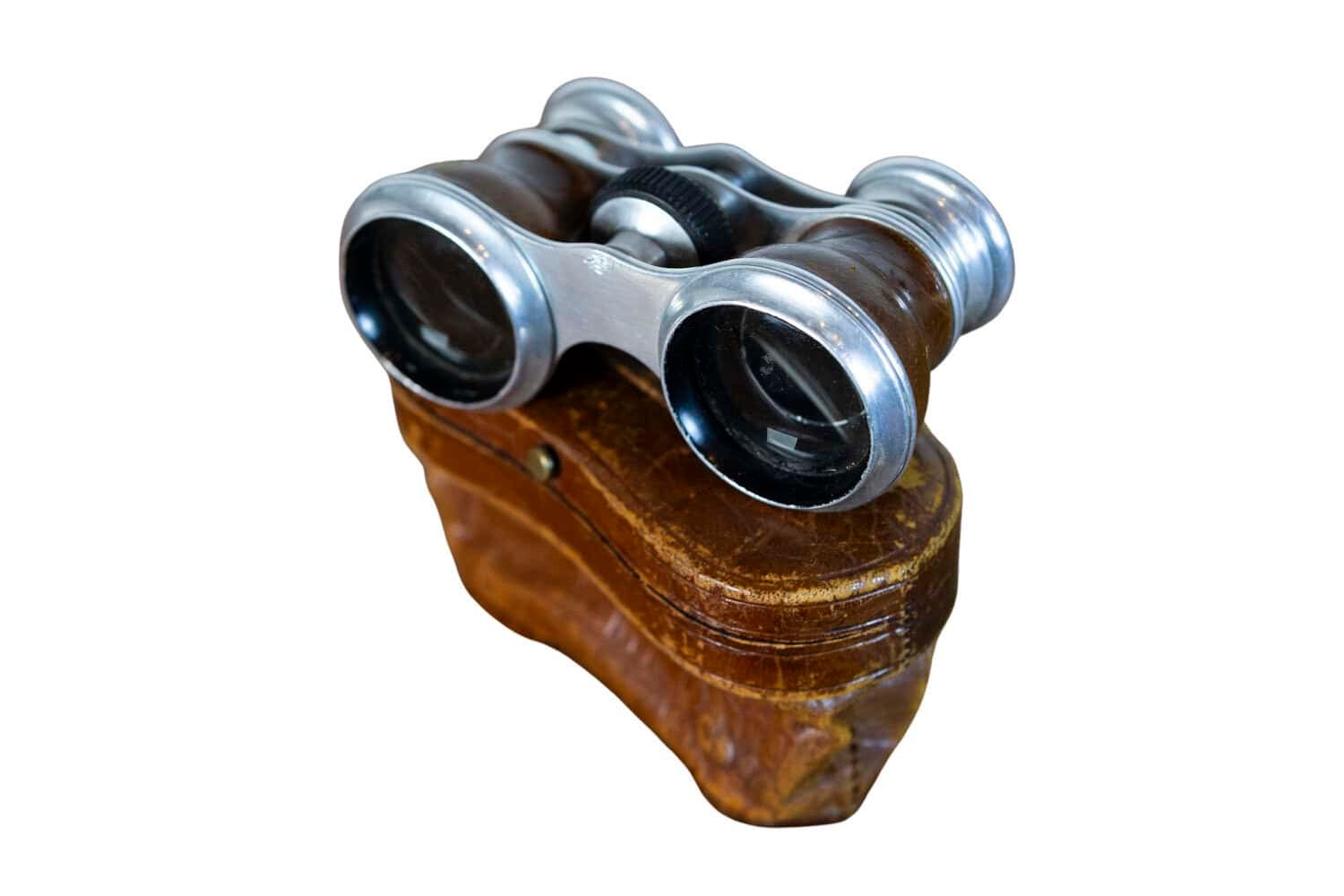 Swedish 20th Century Pair of Theater Binoculars With Leather Case