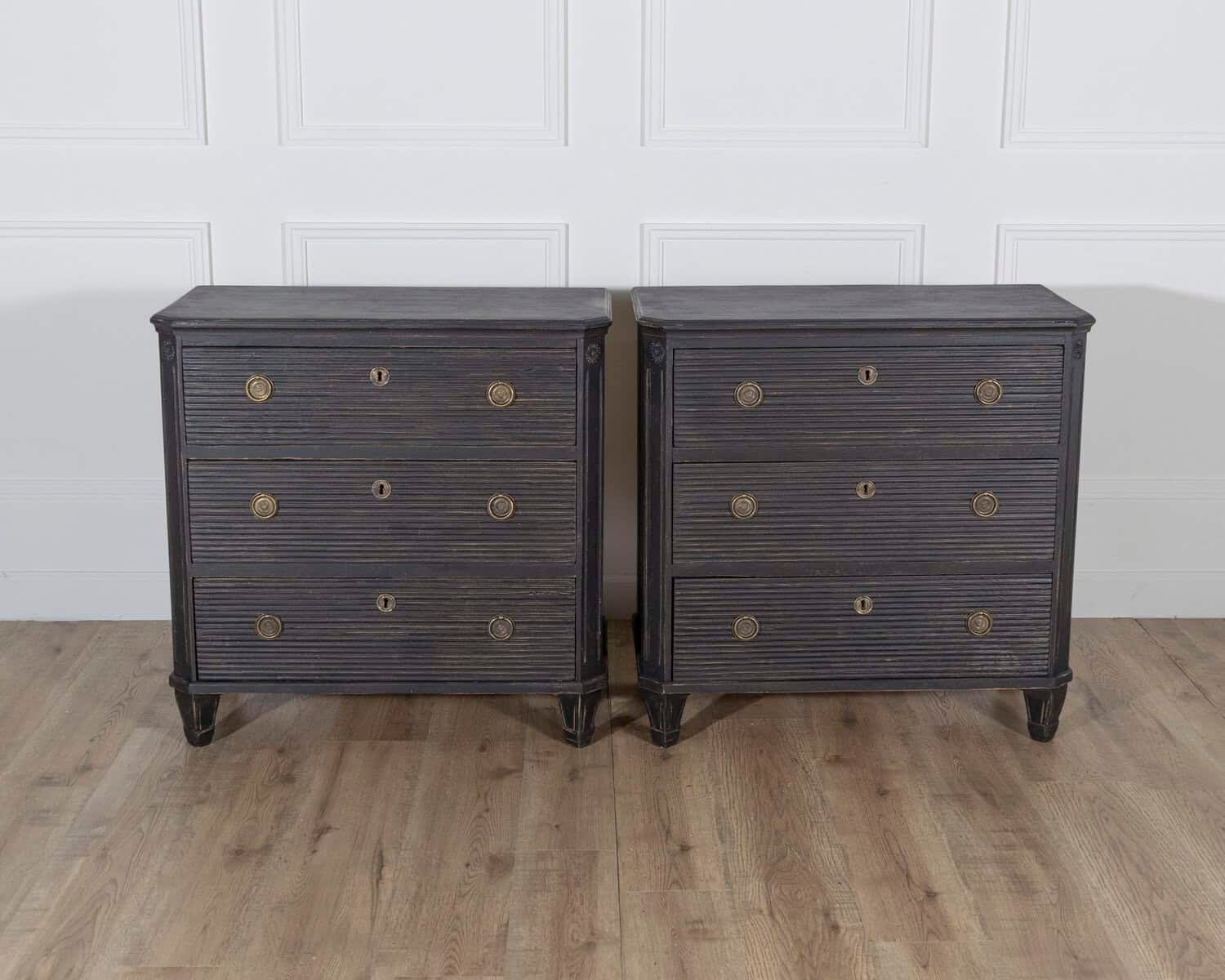 Pair of Swedish Painted Chests of Drawers, Circa 1880 - JAA