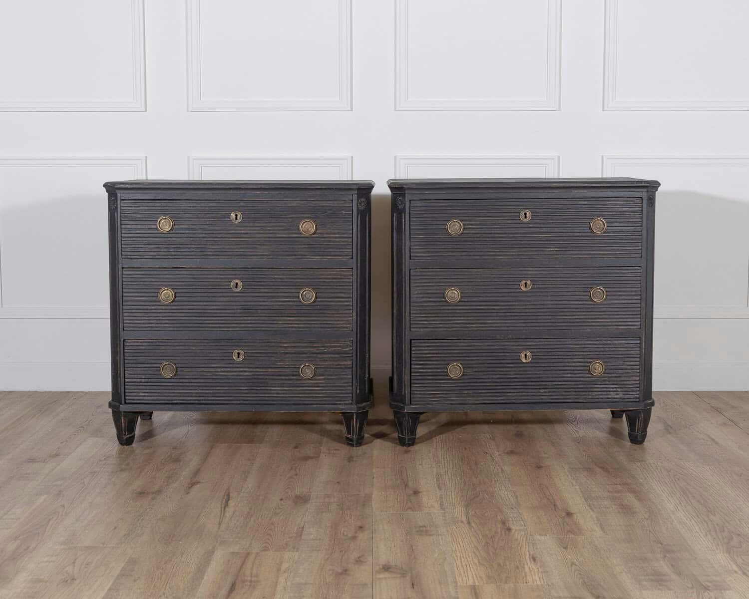 Pair of Swedish Painted Chests of Drawers, Circa 1880 - JAA
