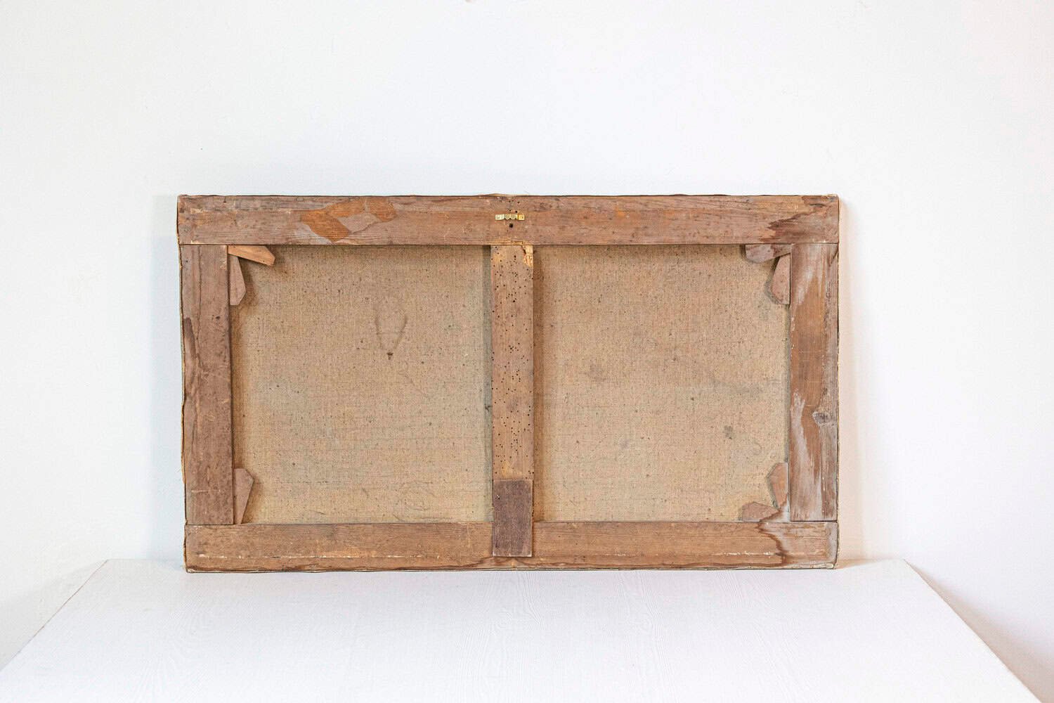 French 19th Century Oil on Canvas Hamlet Painting with Circular Fountain - JAA