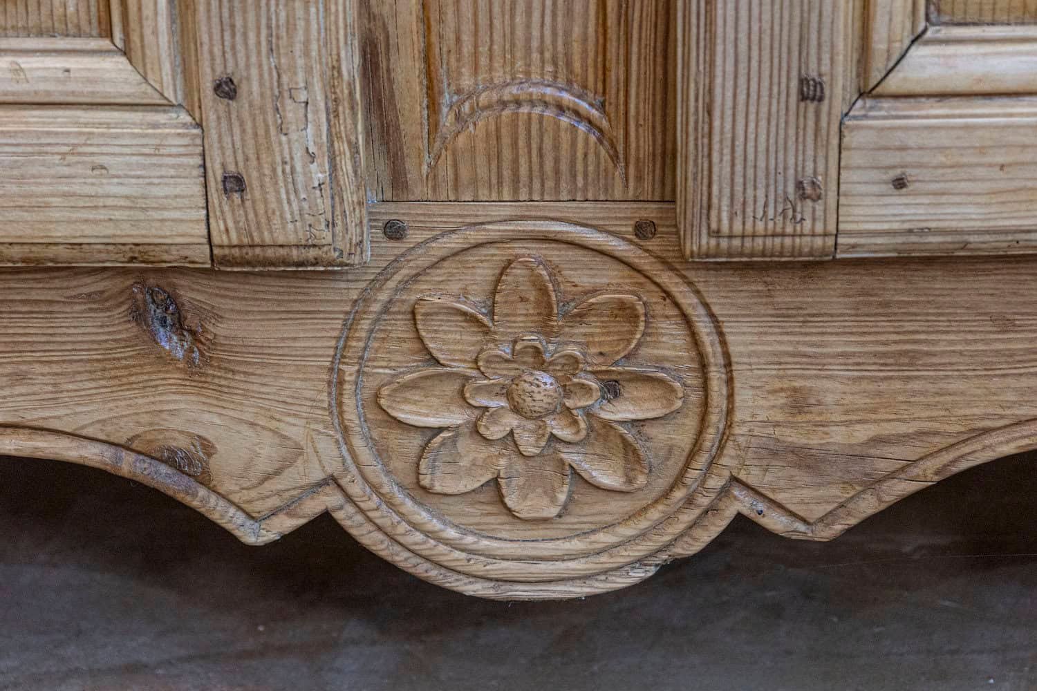 On Hold - French Louis XV Style 1880s Wooden Buffet with Carved Apron and Molded Doors - JAA