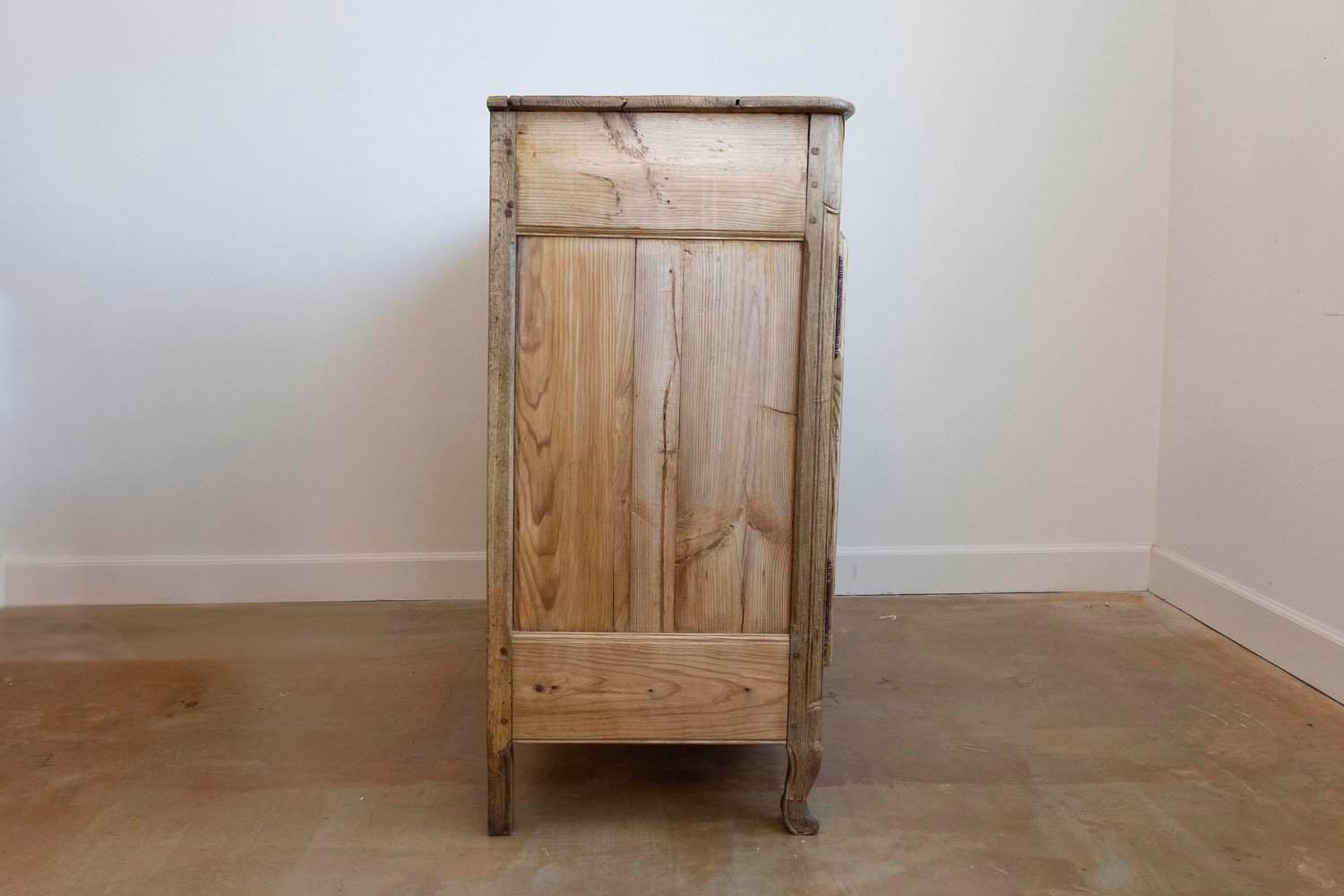 On Hold - French Louis XV Style 1880s Wooden Buffet with Carved Apron and Molded Doors - JAA