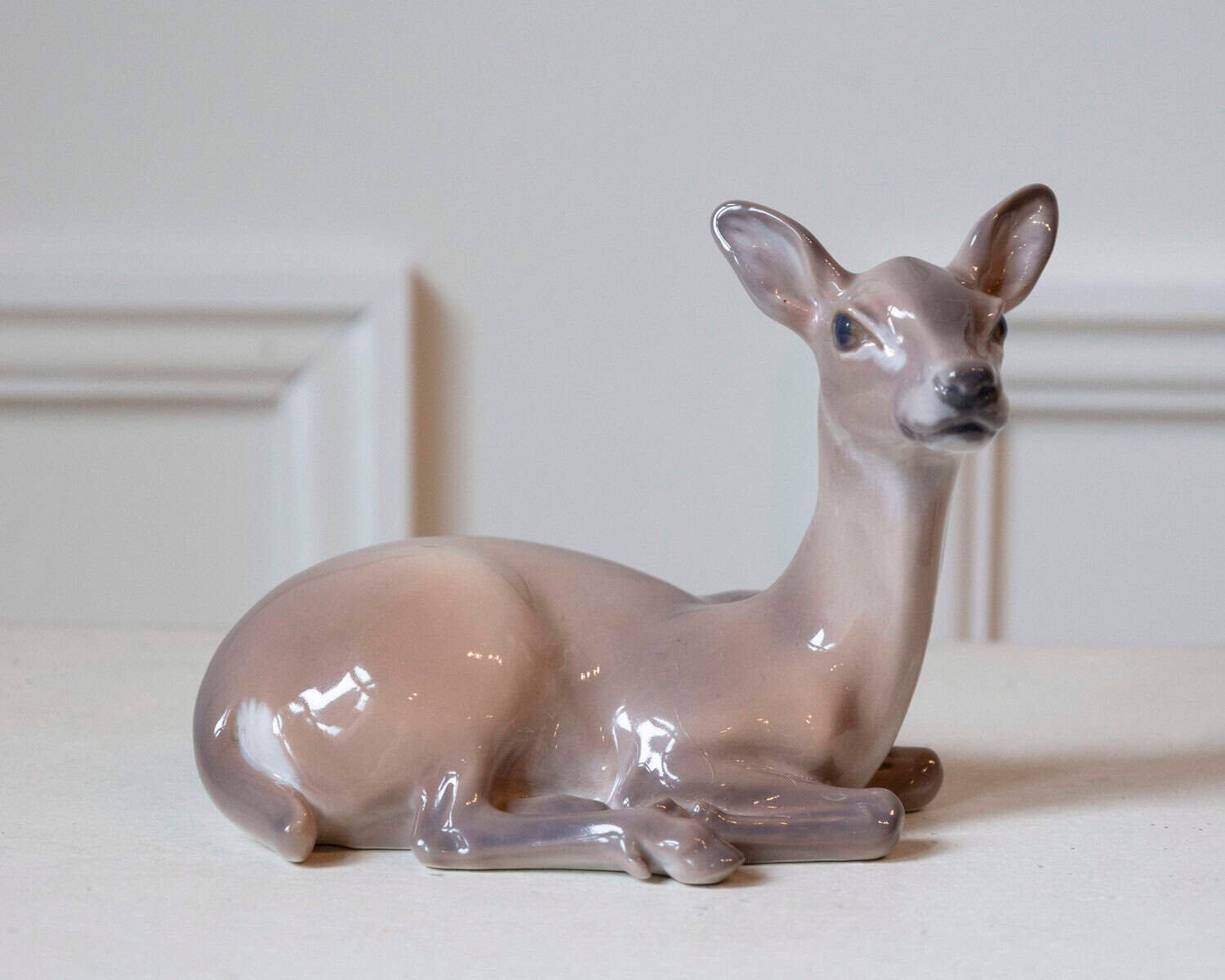 Danish Mid-20th Century Dahl Jensen Copenhagen Porcelain Deer Figurine - JAA