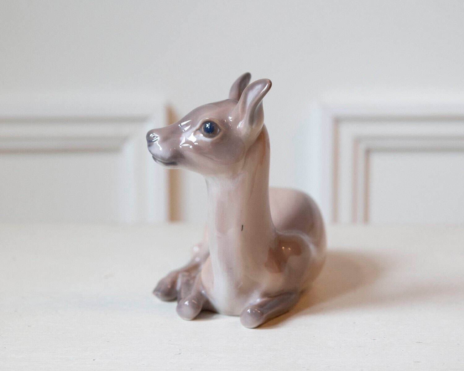 Danish Mid-20th Century Dahl Jensen Copenhagen Porcelain Deer Figurine - JAA