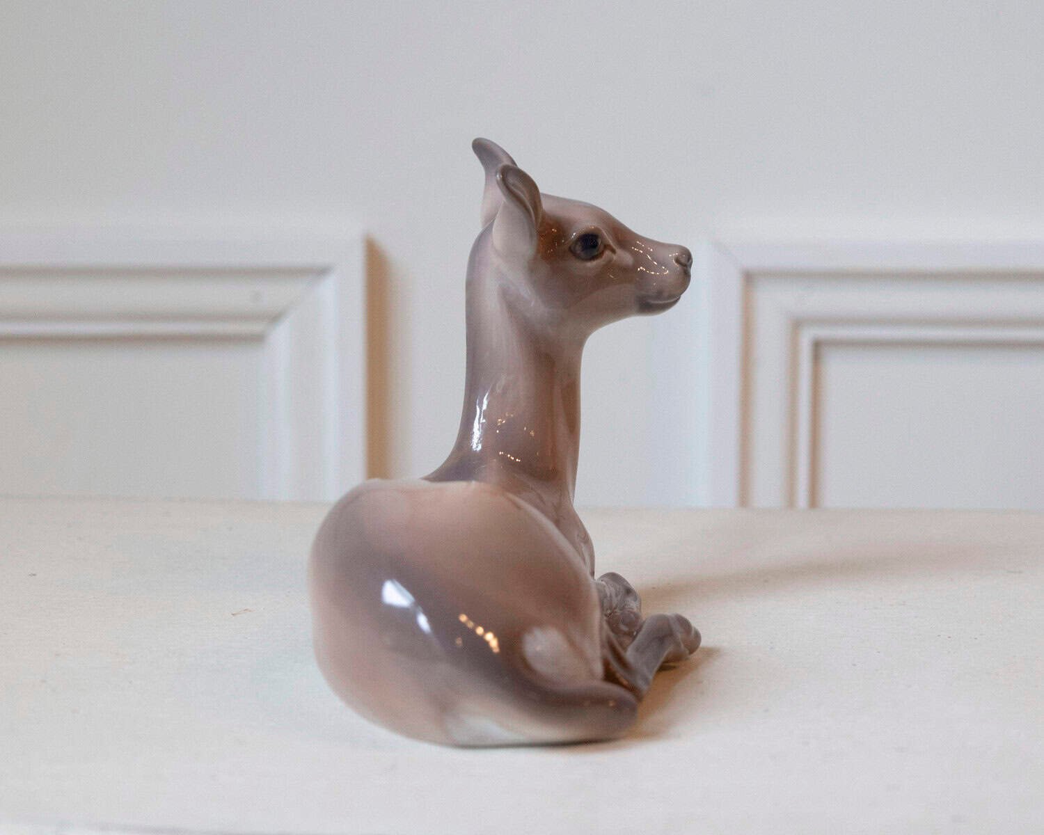 Danish Mid-20th Century Dahl Jensen Copenhagen Porcelain Deer Figurine - JAA