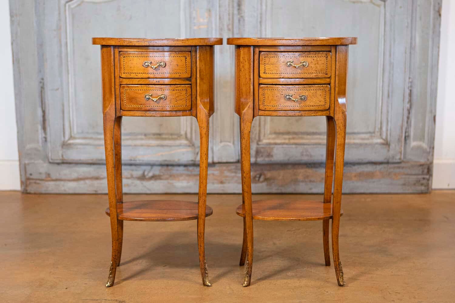 Pair of Early 20th Century French Transition Bedside Tables - JAA