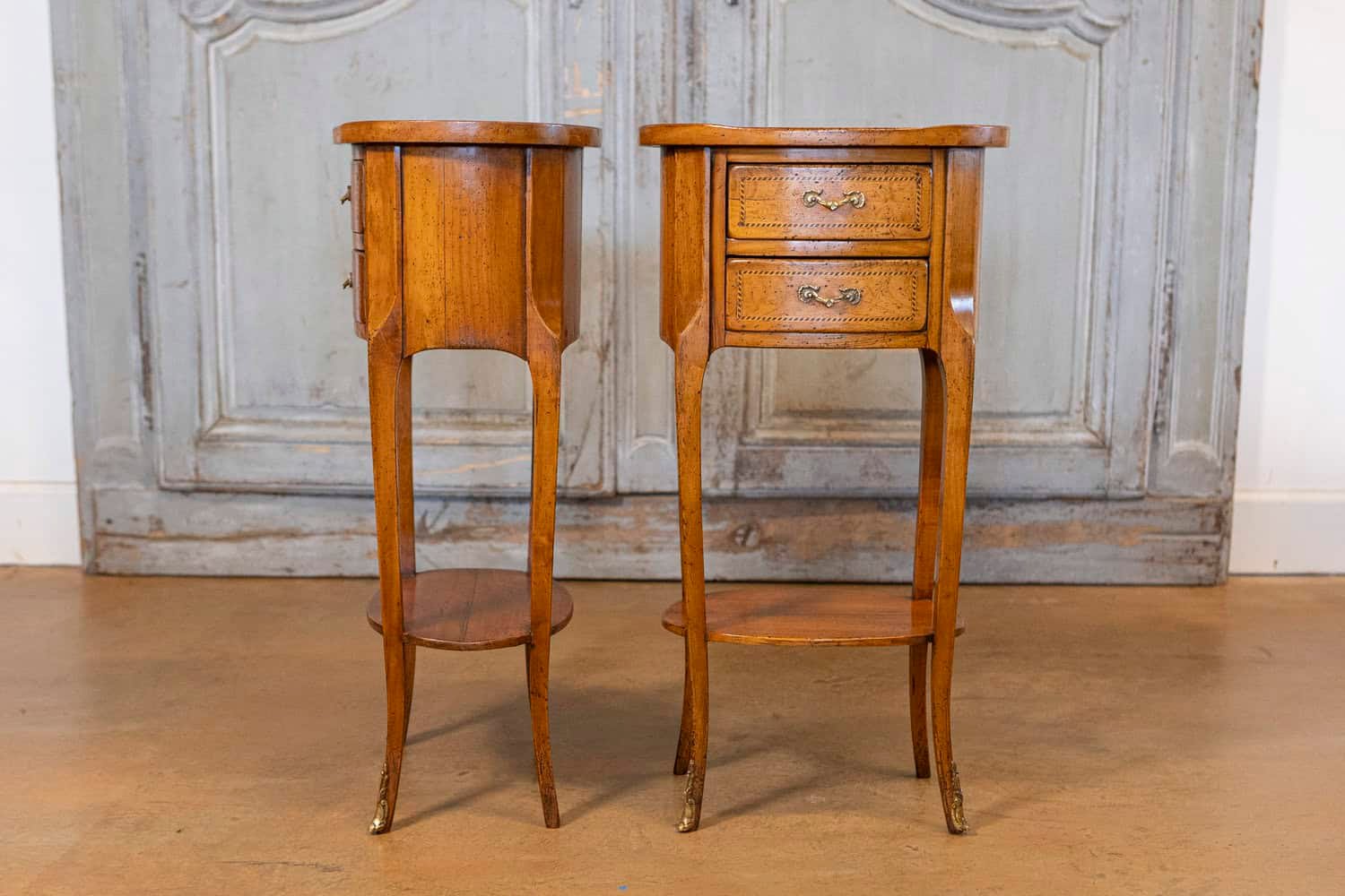 Pair of Early 20th Century French Transition Bedside Tables - JAA