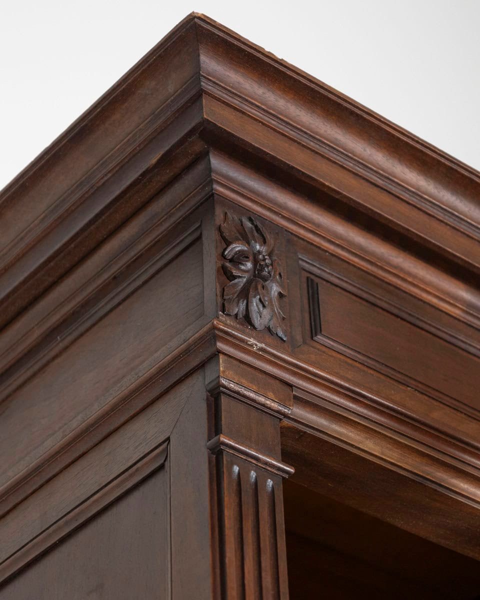 19th Century French Louis XVI Style Walnut 8-Door Bookcase - JAA