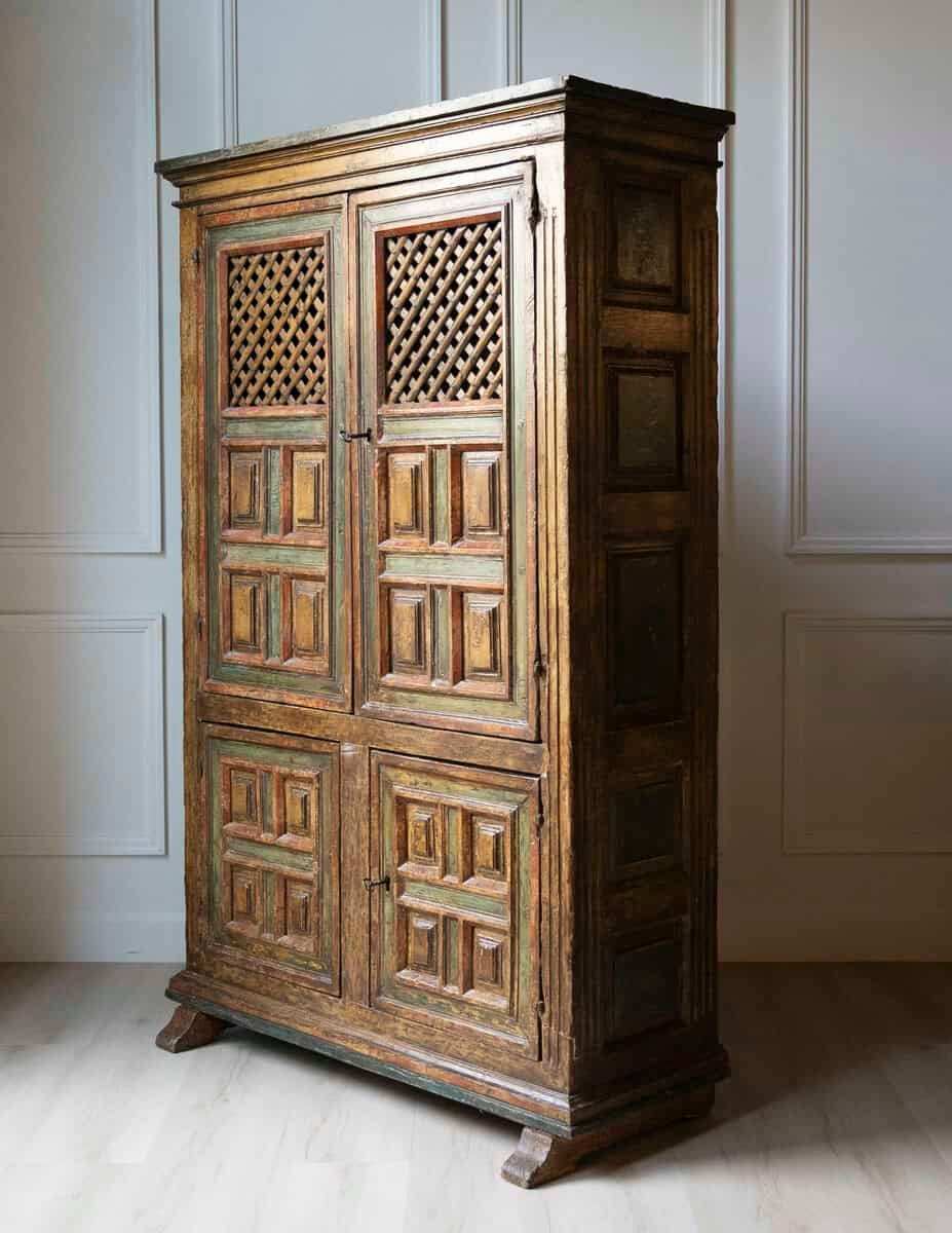 Spanish 18th Century Painted Cupboard-Cabinet with Original Finish - JAA