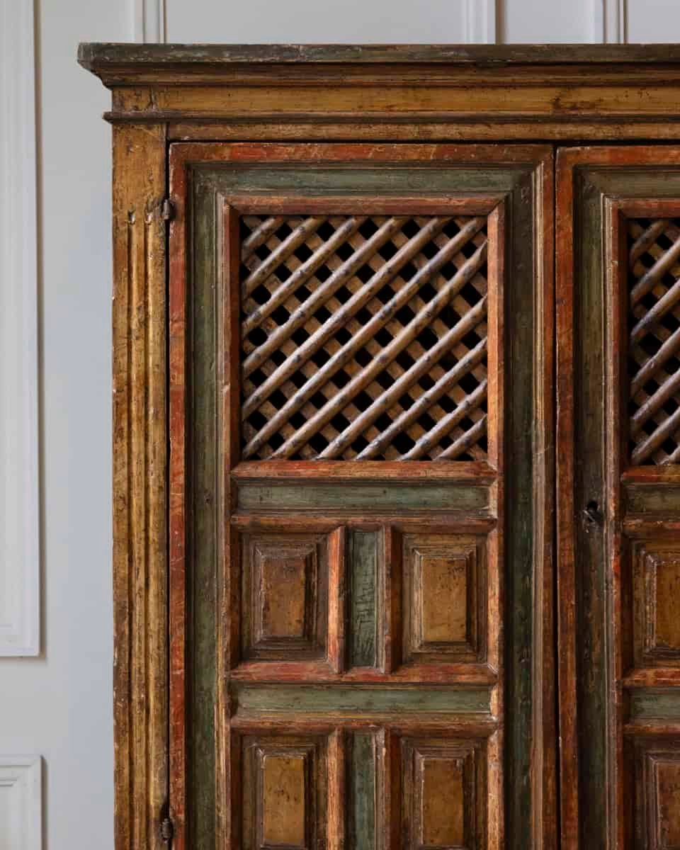 Spanish 18th Century Painted Cupboard-Cabinet with Original Finish - JAA