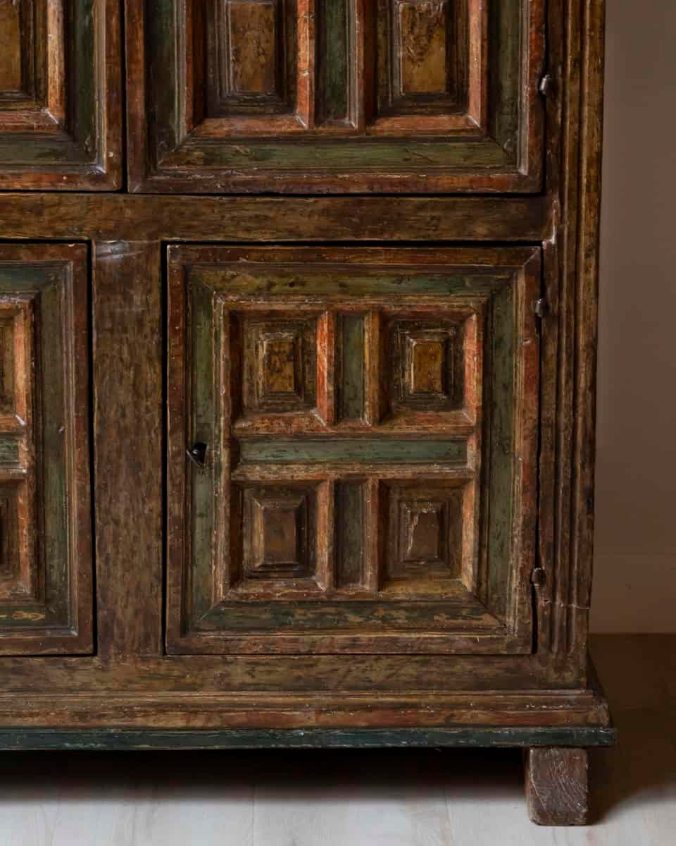 Spanish 18th Century Painted Cupboard-Cabinet with Original Finish - JAA