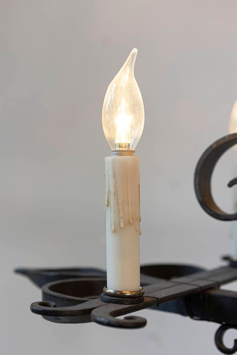 French Turn of the Century Candelabras Style Four-Light Wrought-Iron Floor Lamp - JAA