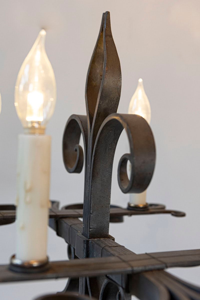 French Turn of the Century Candelabras Style Four-Light Wrought-Iron Floor Lamp - JAA