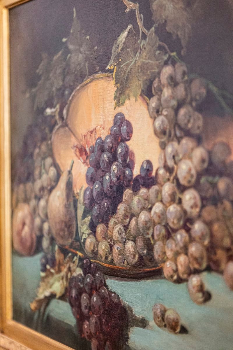 French 1870s Napoleon III Period Still-Life Painting with Giltwood Carved Frame - JAA