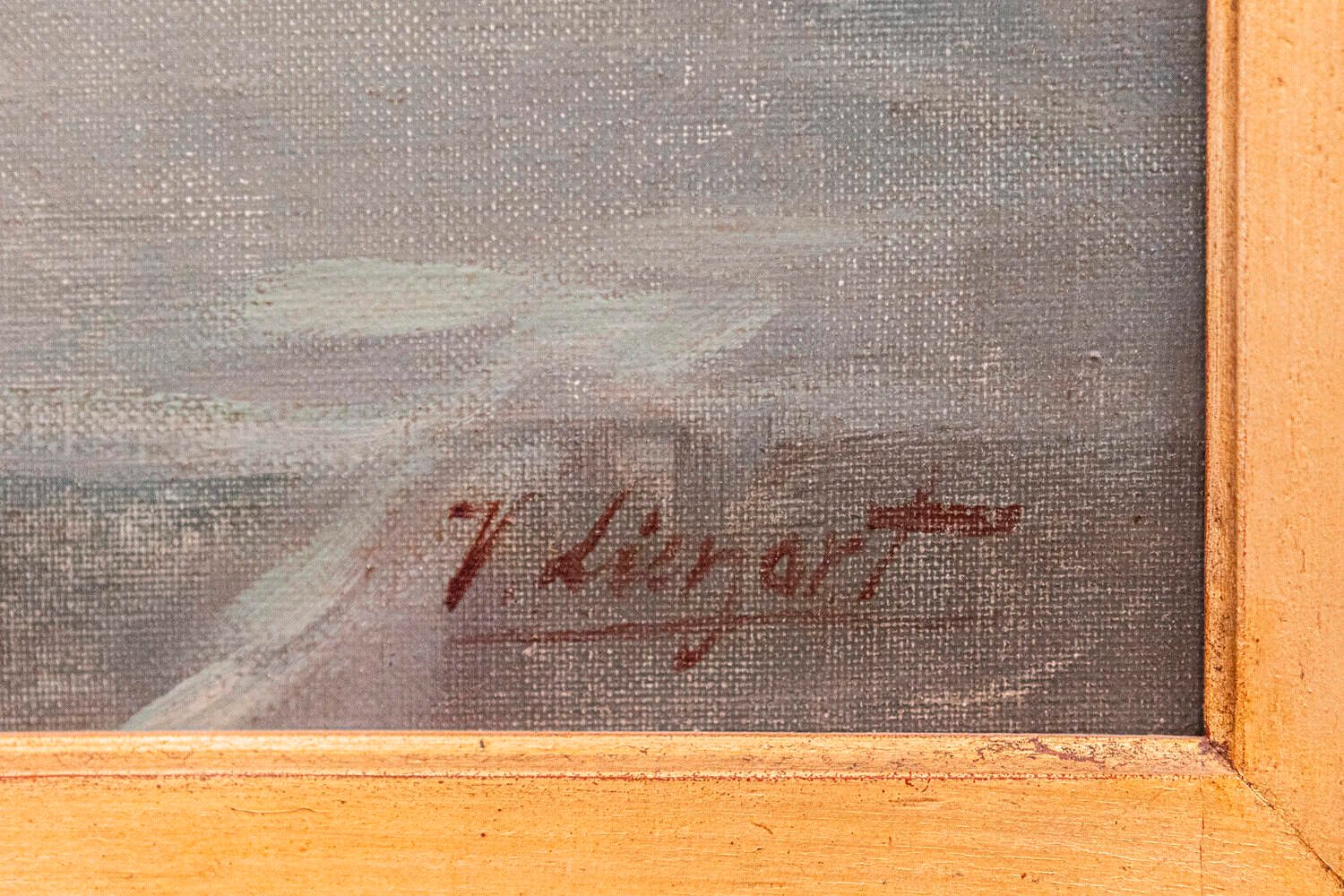 French 1870s Napoleon III Period Still-Life Painting with Giltwood Carved Frame - JAA