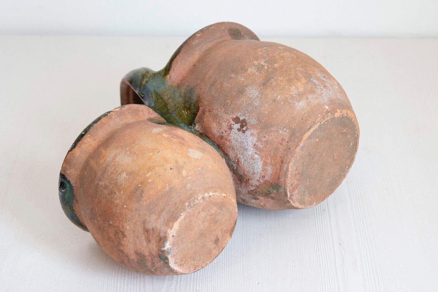 French 19th Century Green Glazed Shepherd's Lunch Holder with Bowls and Handle - JAA