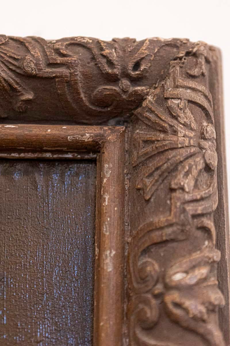 French 19th Century Framed Still-life Floral Painting with Dog and Rabbit Motifs - JAA