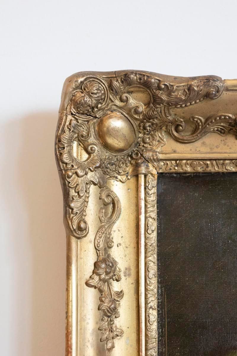 Italian 19th Century Still-Life Oil Painting Depicting Fruits, in Giltwood Frame - JAA