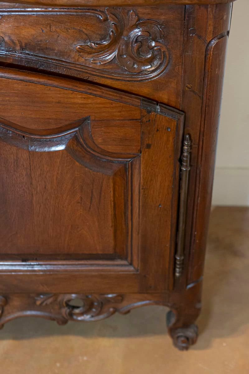 Period Regence French 1720s Walnut Two-Door Buffet with Carved and Pierced Skirt - JAA