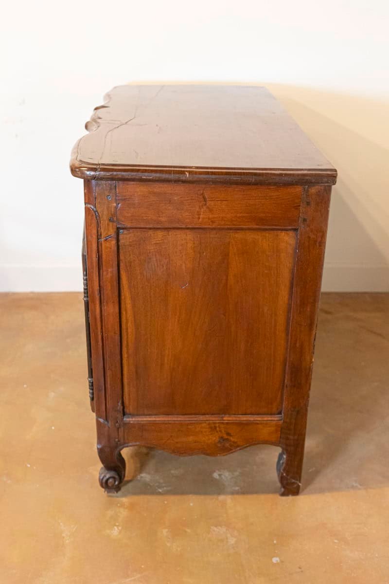 Period Regence French 1720s Walnut Two-Door Buffet with Carved and Pierced Skirt - JAA
