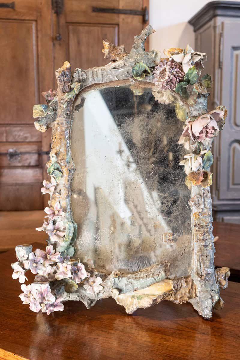 19th Century Italian Barbotine Mirror - JAA