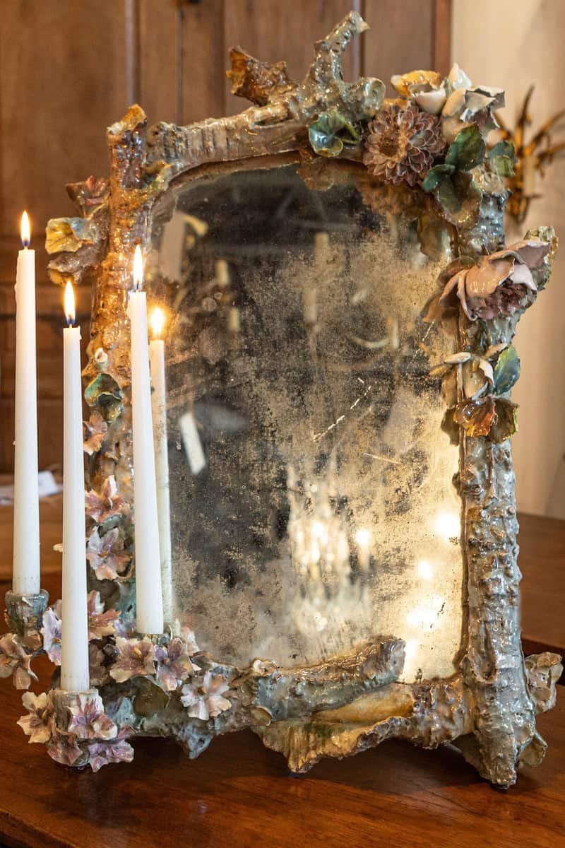 19th Century Italian Barbotine Mirror - JAA