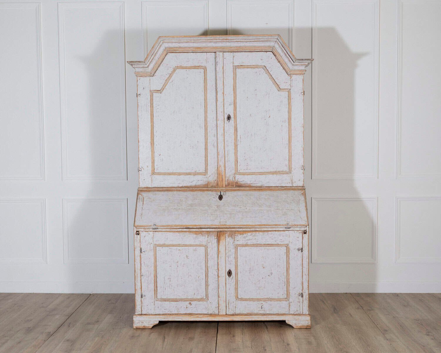 Large Swedish Painted Secretary from Värmland, Dated 1854 - JAA