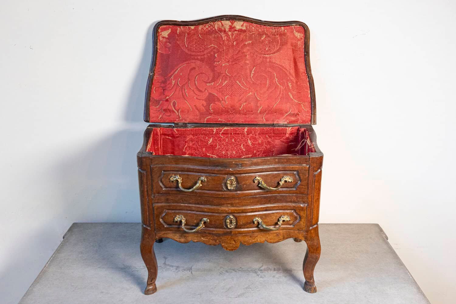 Miniature Provençale Louis XV Period 1725 Apprentice Commode with Lift Top - JAA