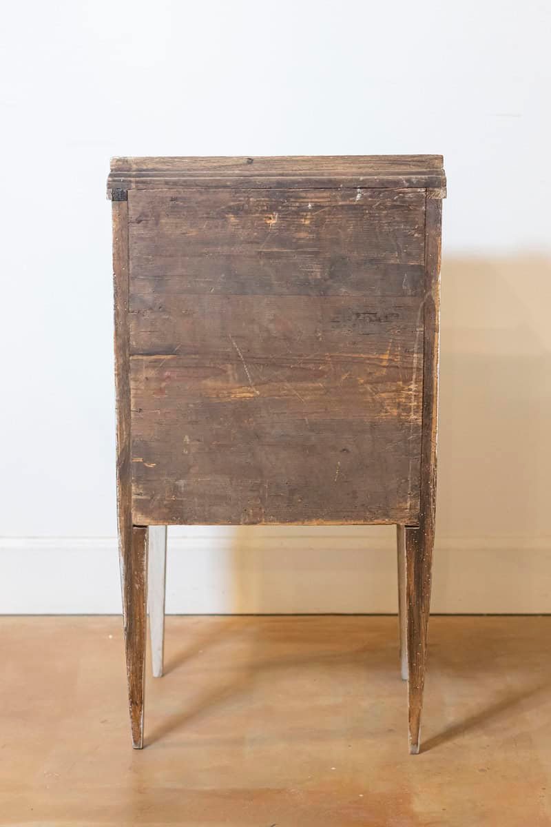 Swedish 19th Century Gray Cream Painted Nightstand with Drawer and Double Doors - JAA