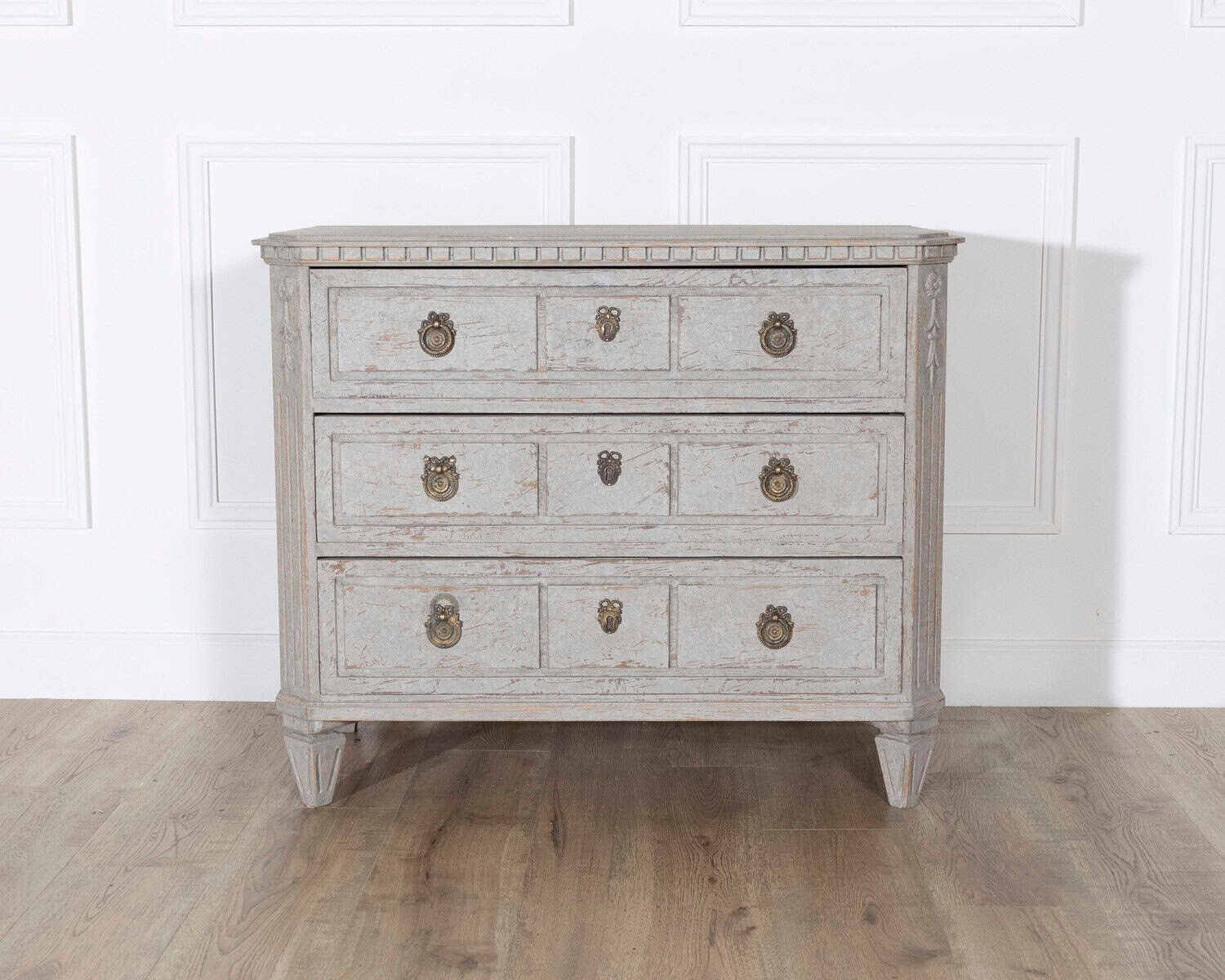 Pair of 19th Century Swedish Gustavian Painted Chests of Drawers - JAA