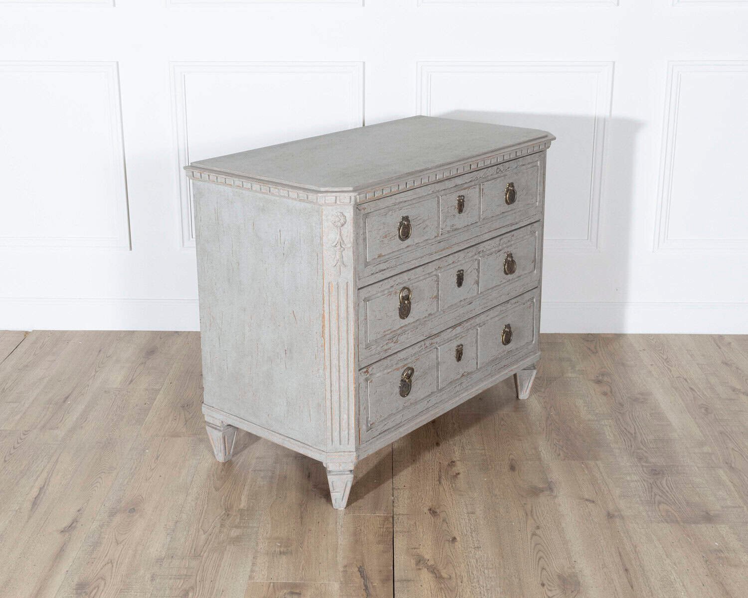 Pair of 19th Century Swedish Gustavian Painted Chests of Drawers - JAA